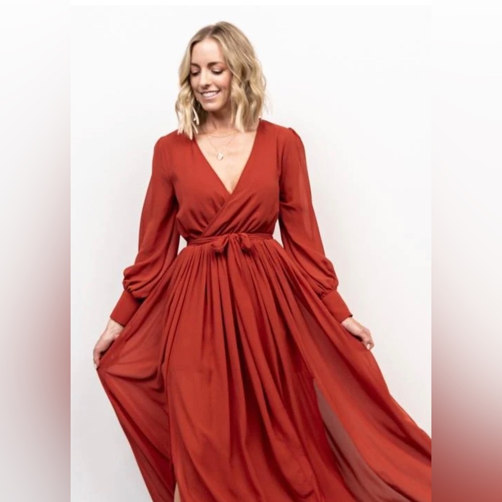 Baltic Born Celine Maxi Dress - Color: Rust - Size: L - NWT